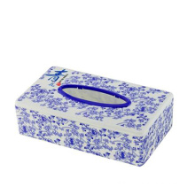 Blue and White Porcelain Printing Rectangle Tissue Box/Napkin Holder (FF-5053)